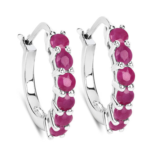 1.56 Carat Genuine Ruby .925 Sterling Silver Earrings  DestGlow