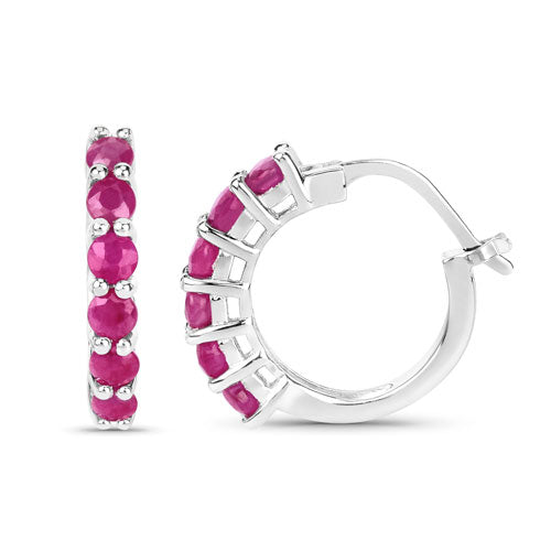 1.56 Carat Genuine Ruby .925 Sterling Silver Earrings  DestGlow