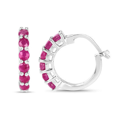 1.56 Carat Genuine Ruby .925 Sterling Silver Earrings  DestGlow