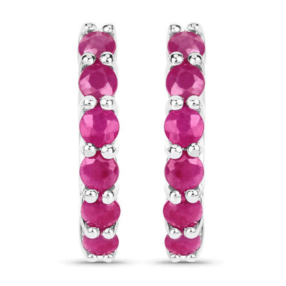1.56 Carat Genuine Ruby .925 Sterling Silver Earrings  DestGlow