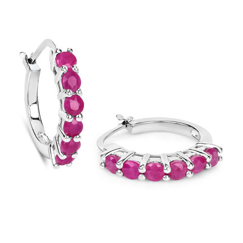 1.56 Carat Genuine Ruby .925 Sterling Silver Earrings  DestGlow