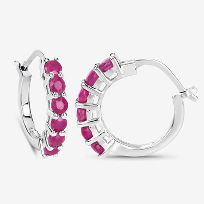 1.56 Carat Genuine Ruby .925 Sterling Silver Earrings  DestGlow