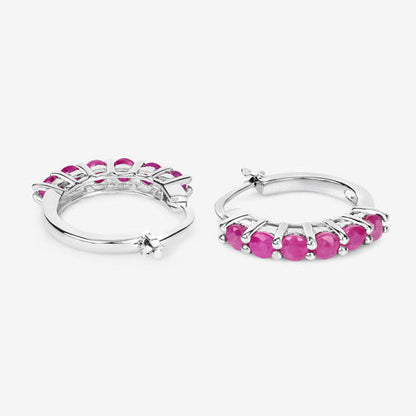 1.56 Carat Genuine Ruby .925 Sterling Silver Earrings  DestGlow