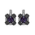 2.67 Carat Genuine Amethyst White Sapphire & Black Diamond .925 Sterling Silver Earrings by Avera Group