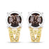 3.75 Carat Genuine Smoky Quartz, Yellow Diamond and White Diamond .925 Sterling Silver Earrings 