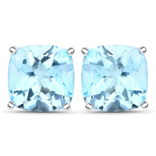 6.80 Carat Genuine Blue Topaz .925 Sterling Silver Earrings  DestGlow