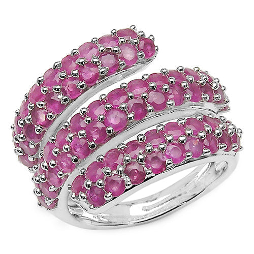 3.90 Carat Genuine Ruby .925 Sterling Silver Ring  DestGlow