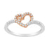 10K Two Toned Gold Diamond Heart Cocktail Ring (1/5 Cttw, H-I Color, I1-I2 Clarity) - Size 6-1/2 by Bids.com
