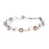 10K White Gold 4.0 Cttw Champagne and White Diamond Floral Cluster and Station Link Bracelet (H-I Color, SI2-I1 Clarity) - 7" Inches by Bids.com