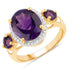 3.82 Carat Genuine Amethyst and White Diamond .925 Sterling Silver Ring by Bids.com