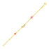 14k Yellow Gold 5 1/2 inch Childrens Bracelet with Enameled Heart Unicorn and Circle by Bids.com