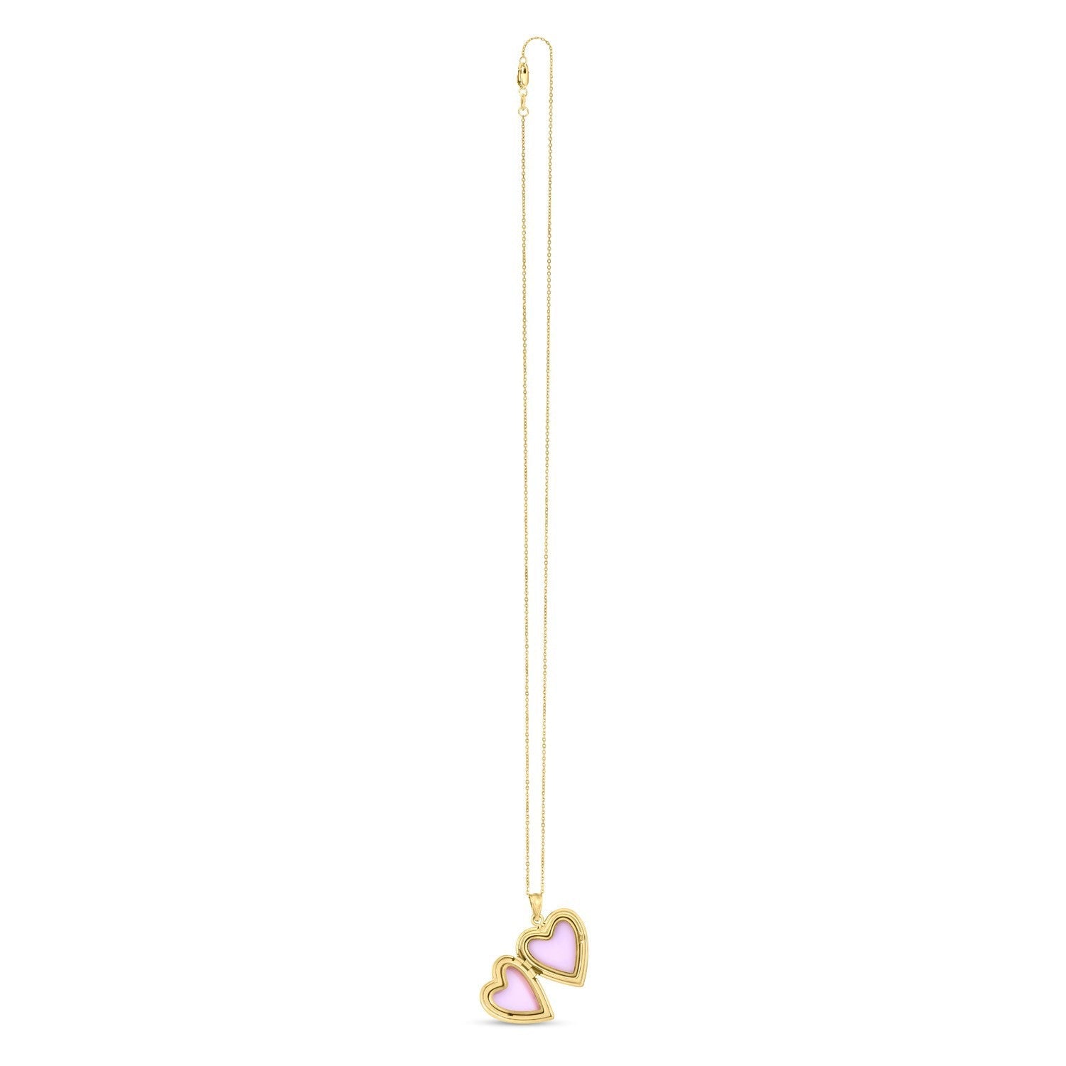 14k Yellow Gold Diamond Heart Locket Necklace by Bids.com