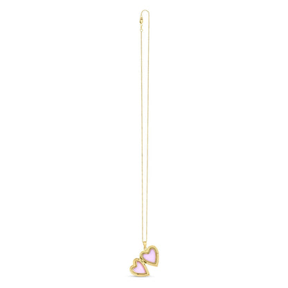 14k Yellow Gold Diamond Heart Locket Necklace by Bids.com