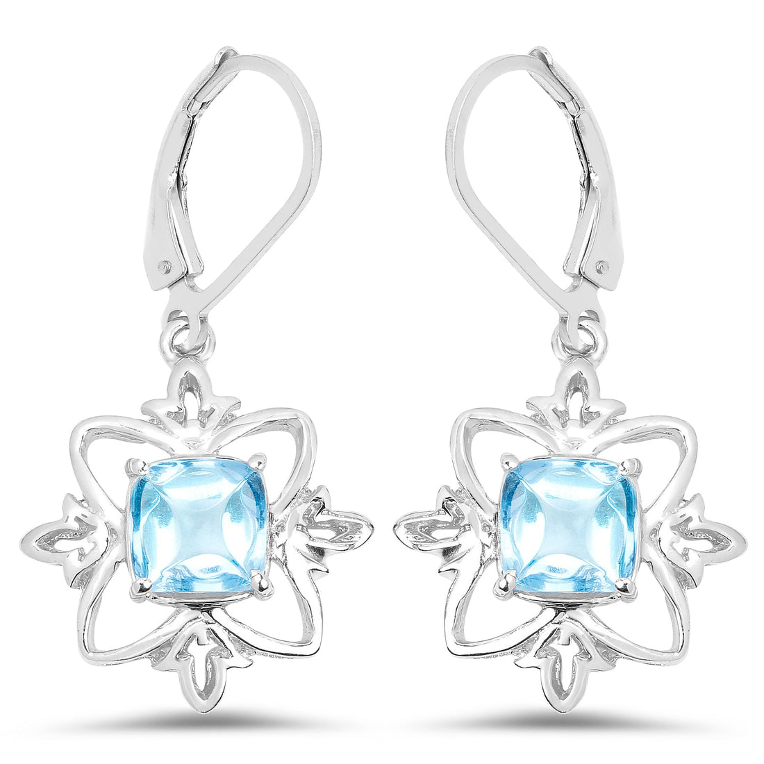 5.30 Carat Genuine Swiss Blue Topaz .925 Sterling Silver Earrings by Avera Group