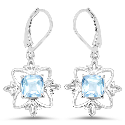 5.30 Carat Genuine Swiss Blue Topaz .925 Sterling Silver Earrings by Bids.com