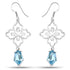 12.82 Carat Genuine Swiss Blue Topaz .925 Sterling Silver Earrings by Avera Group