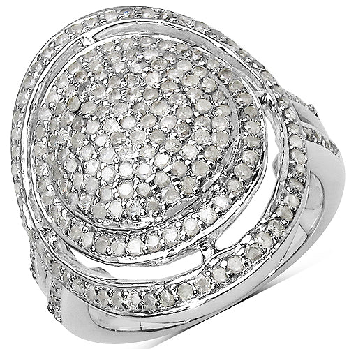 1.13 Carat Genuine White Diamond .925 Sterling Silver Ring by Bids.com