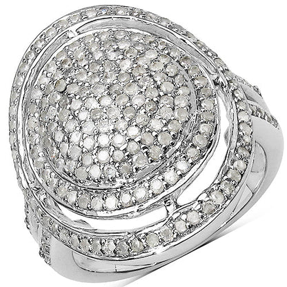 1.13 Carat Genuine White Diamond .925 Sterling Silver Ring by Bids.com