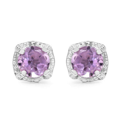 1.46 Carat Genuine Amethyst .925 Sterling Silver Earrings  DestGlow