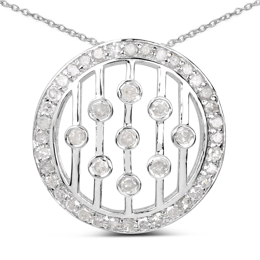 0.53 Carat Genuine White Diamond .925 Sterling Silver Pendant by Bids.com