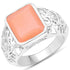 5.75 Carat Genuine Peach Moonstone .925 Sterling Silver Ring by Bids.com