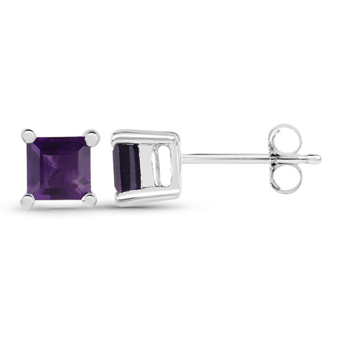 0.80 Carat Genuine Amethyst .925 Sterling Silver Earrings  DestGlow