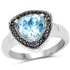 2.06 Carat Genuine Swiss Blue Topaz and Black Diamond .925 Sterling Silver Ring by Bids.com