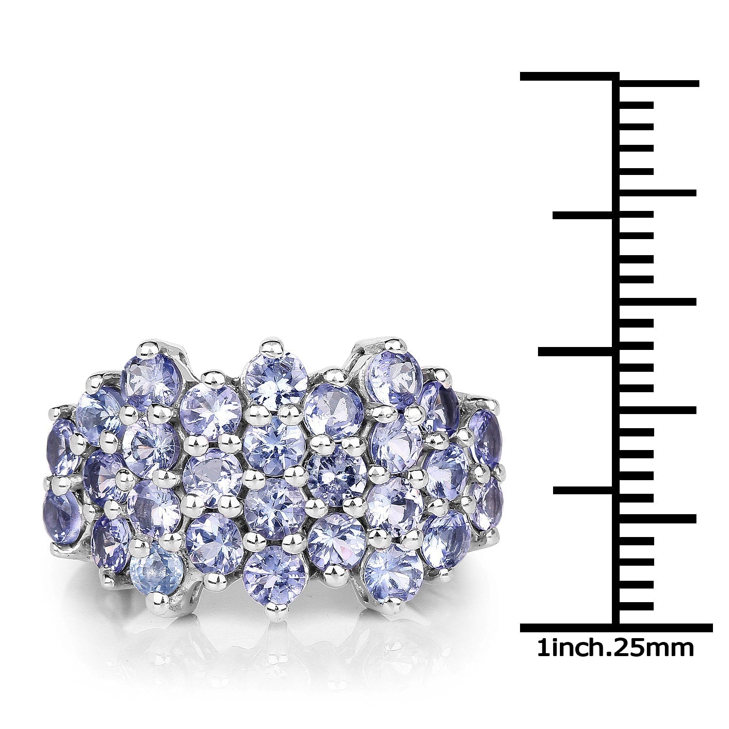 2.80 Carat Genuine Tanzanite .925 Sterling Silver Ring  DestGlow