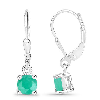 0.92 Carat Genuine Emerald .925 Sterling Silver Earrings by Bids.com