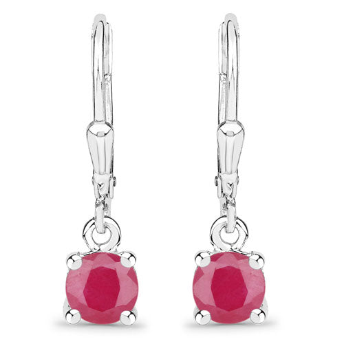 1.20 Carat Genuine Ruby .925 Sterling Silver Earrings by Bids.com