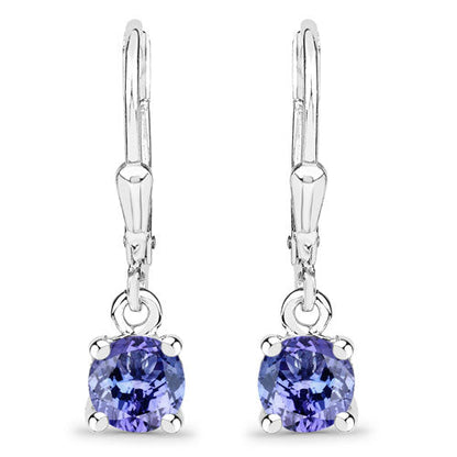 0.94 Carat Genuine Tanzanite .925 Sterling Silver Earrings  DestGlow