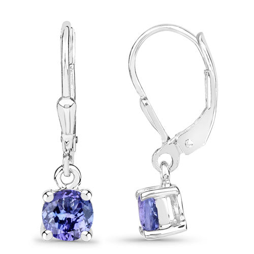 0.94 Carat Genuine Tanzanite .925 Sterling Silver Earrings  DestGlow