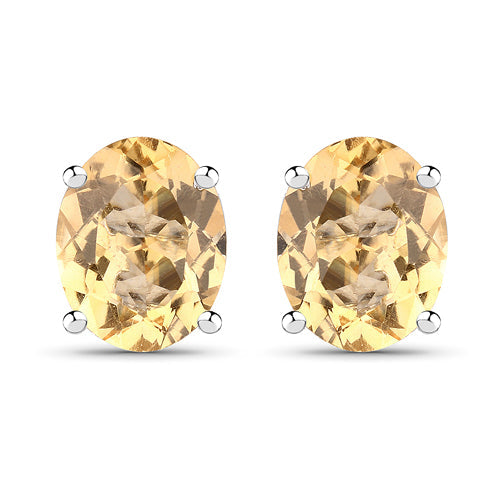 5.00 Carat Genuine Citrine .925 Sterling Silver Earrings  DestGlow