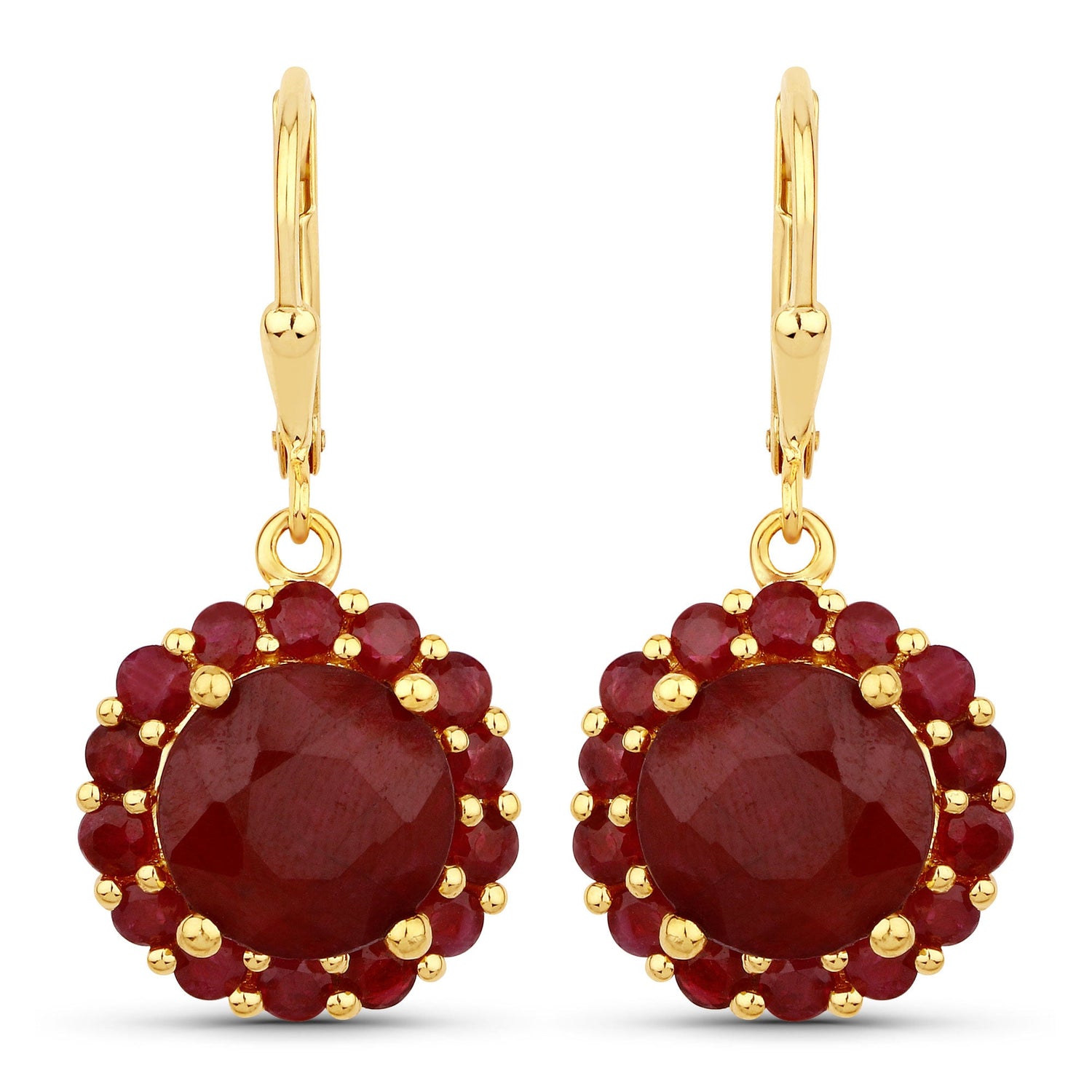 11.37 Carat Dyed Ruby and Ruby .925 Sterling Silver Earrings by Avera Group