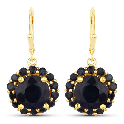 11.37 Carat Dyed Sapphire and Blue Sapphire .925 Sterling Silver Earrings  DestGlow