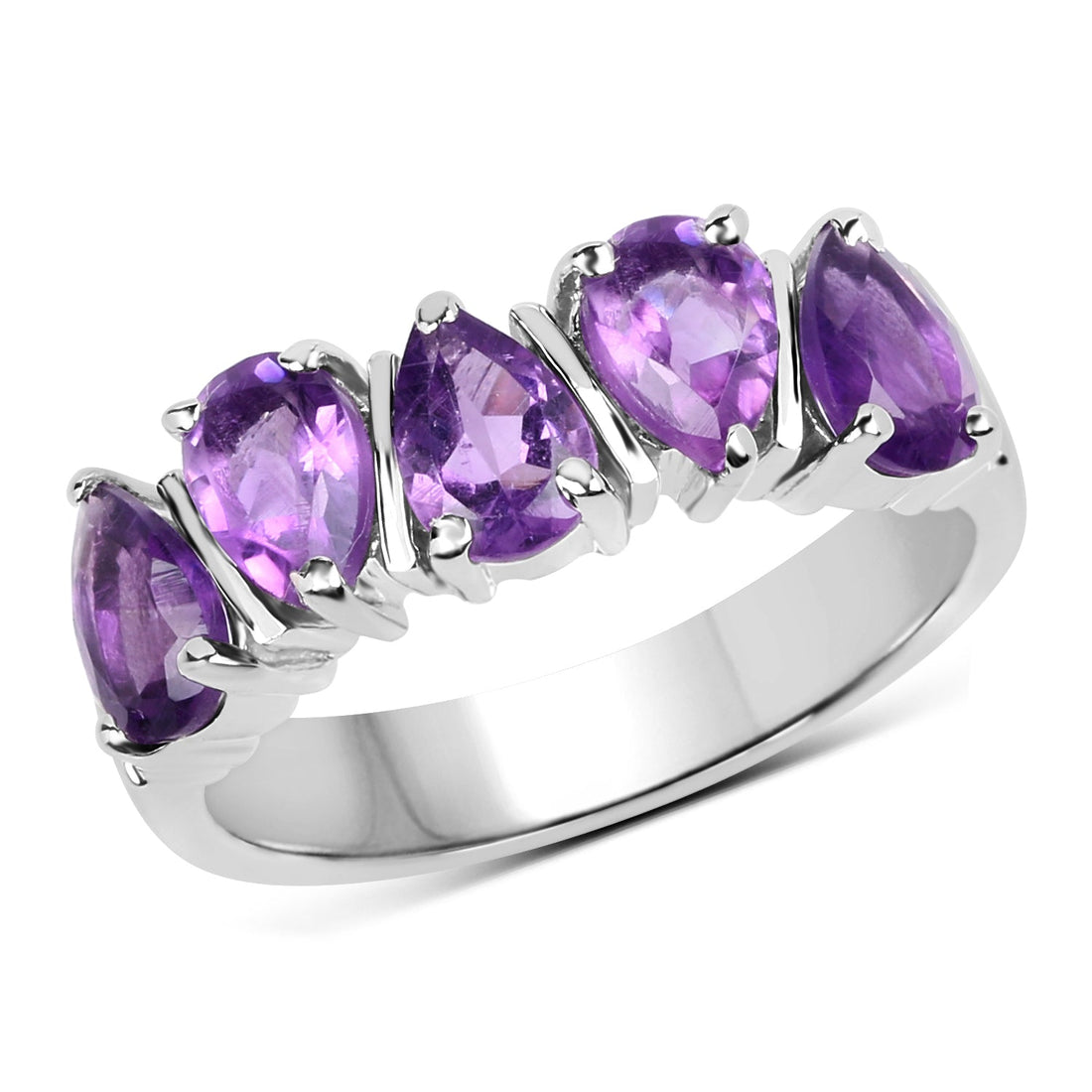 1.85 Carat Genuine Amethyst .925 Sterling Silver Ring by Bids.com