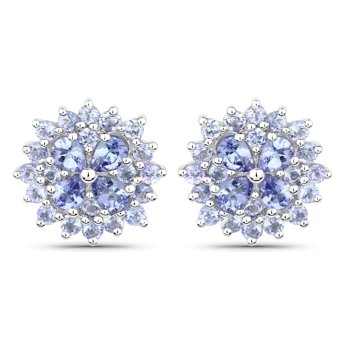 2.52 Carat Genuine Tanzanite .925 Sterling Silver Earrings by Avera Group