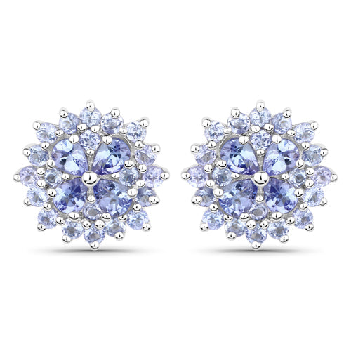 2.52 Carat Genuine Tanzanite .925 Sterling Silver Earrings  DestGlow