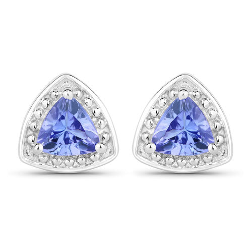 0.86 Carat Genuine Tanzanite .925 Sterling Silver Earrings  DestGlow