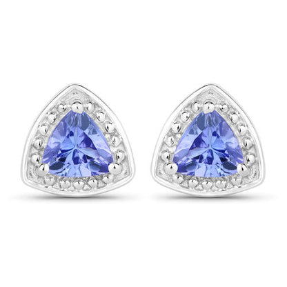 0.86 Carat Genuine Tanzanite .925 Sterling Silver Earrings  DestGlow