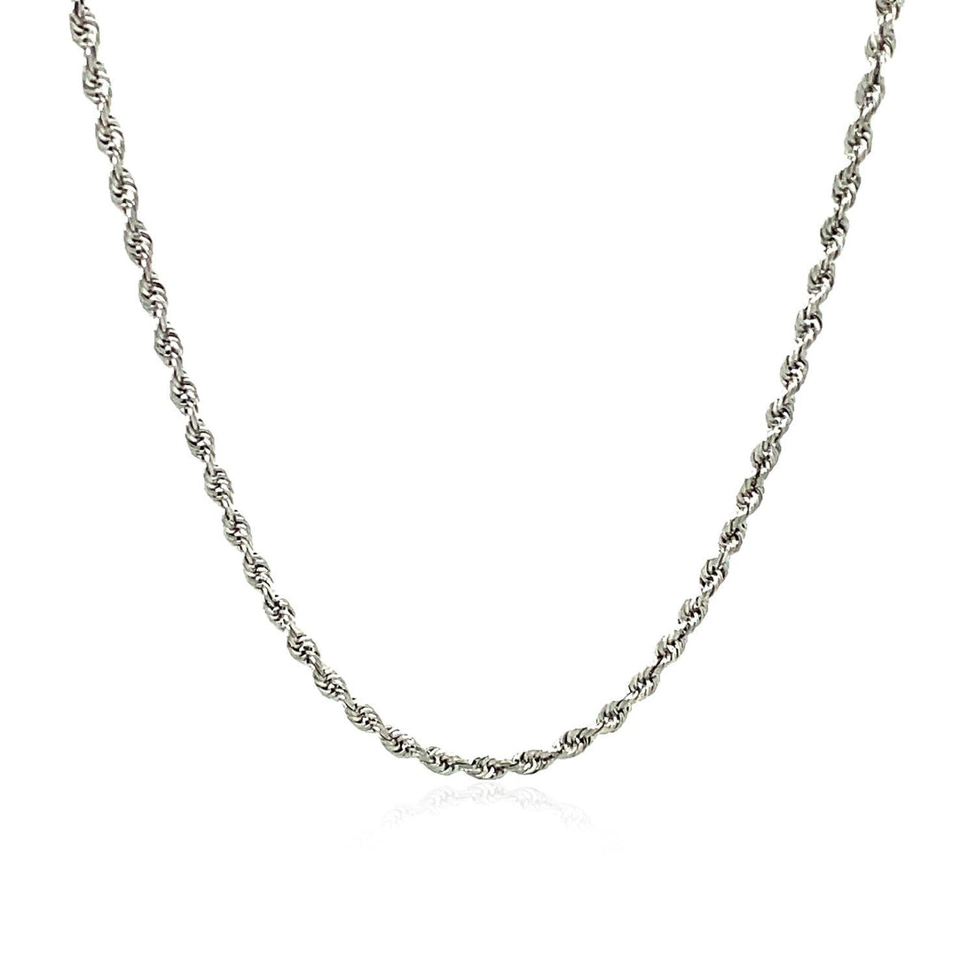 2.25mm 14k White Gold Solid Diamond Cut Rope Chain by Bids.com