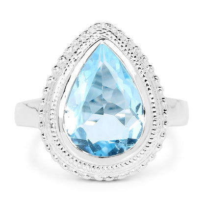 5.30 Carat Genuine Blue Topaz .925 Sterling Silver Ring by Bids.com