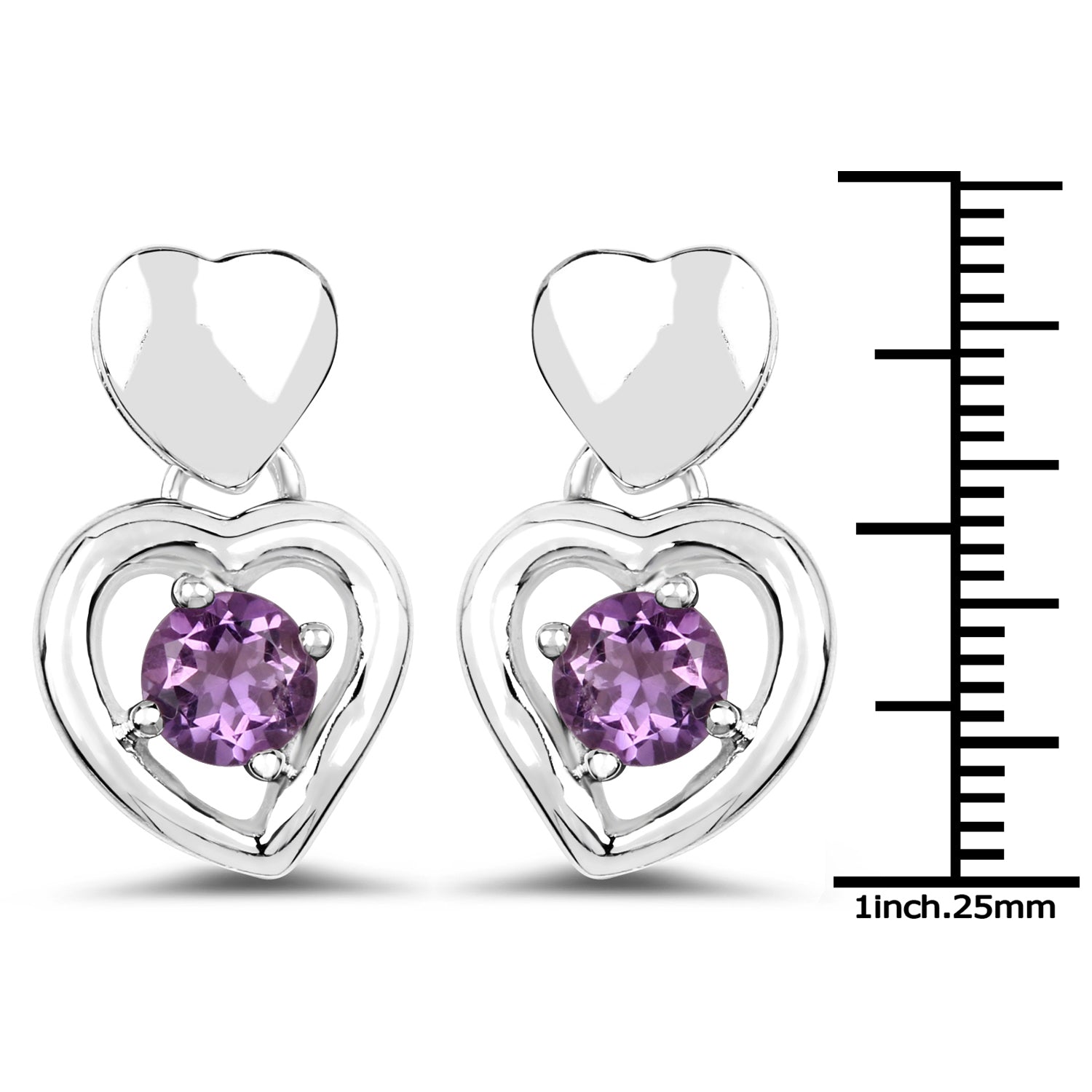1.46 Carat Genuine Amethyst .925 Sterling Silver Earrings  DestGlow