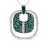 .925 Sterling Silver Green Enamel Pendant with 1/2 Cttw Diamond, Sapphire, and Tsavorite Openwork Statement 18" Pendant Necklace (F-G Color, VS1-VS2 Clarity) by Bids.com