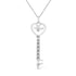 .925 Sterling Silver Pave and Bezel-Set Diamond Accent Key 18" Heart and Lock Pendant Necklace (K-L Color, I1-I2 Clarity) by Bids.com