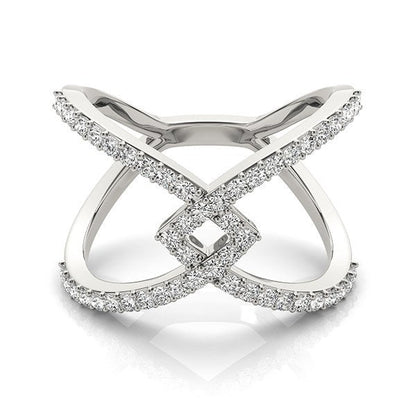 14k White Gold Fancy Entwined Design Diamond Ring (1/2 cttw) by Bids.com