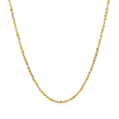 14k White and Yellow Gold Two Tone Sparkle Chain 1.5mm by Bids.com