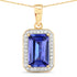 2.15 Carat Genuine Tanzanite and White Diamond 14K Yellow Gold Pendant by Bids.com