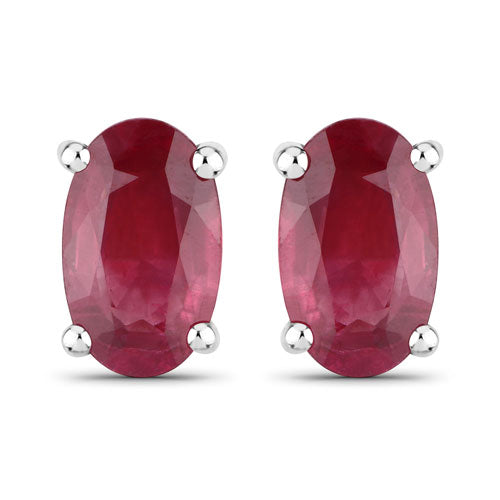 0.54 Carat Genuine Ruby 14K White Gold Earrings by Bids.com