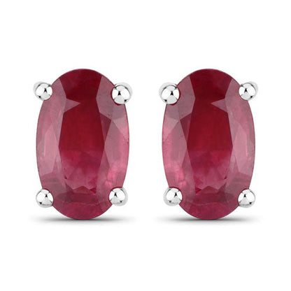 0.54 Carat Genuine Ruby 14K White Gold Earrings by Bids.com